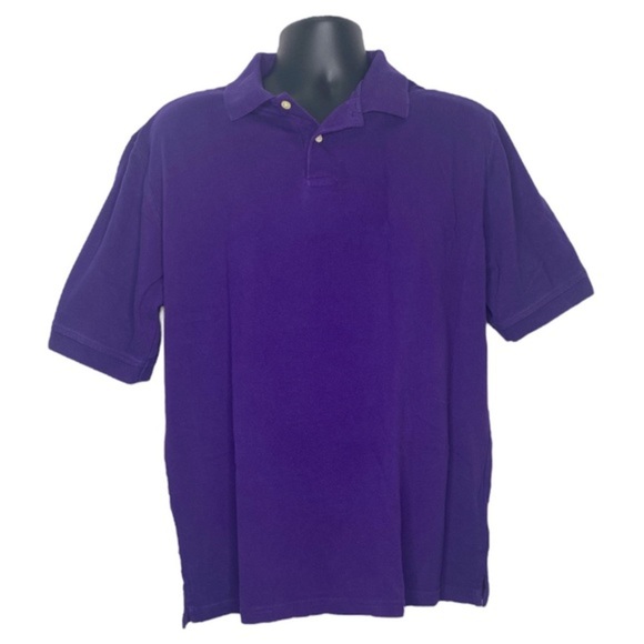 Basic Editions Classic Short Sleeve Polo Shirt (Size: Large, Color: Purple) - Picture 1 of 3